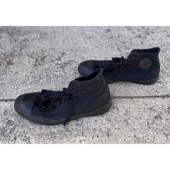 Black Converse Chuck Taylor All Star High Tops, Men's Size 10.5/Women's Size 12. - Picture 4 of 6